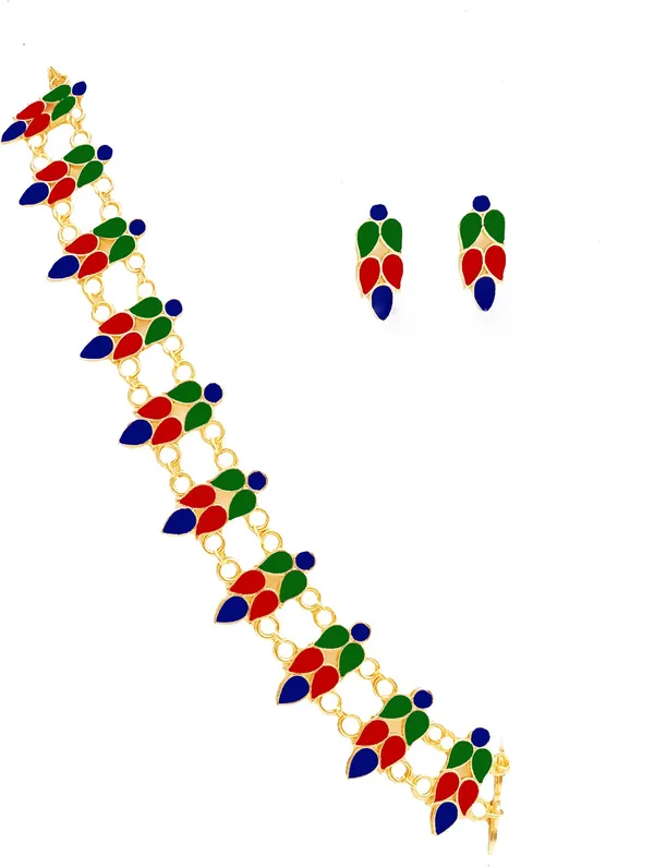 Assamese_Traditional_Multi_Colour_Golpata_Necklace_Set_For_Women